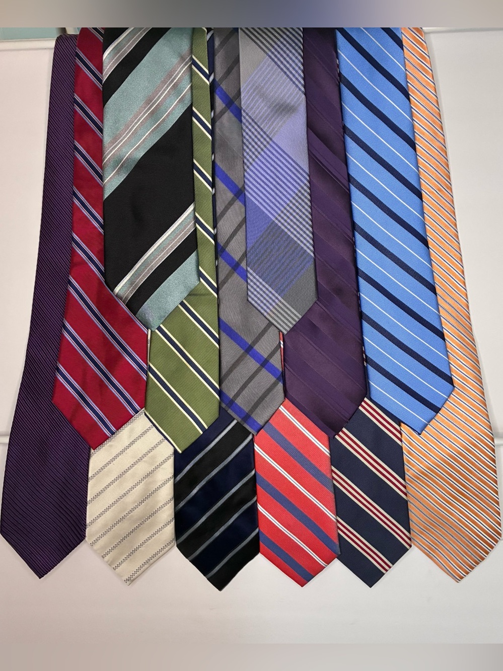 13 Stripes Men’s Necktie Lot Multi Colors & Makers, Most Are silk Length 58 “